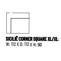 SICILIÊ CORNER SQUARE PLEAT NATURAL
