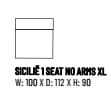 SICILIÊ 1 SEAT NO ARMS PLEAT NATURAL