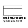 SICILIÊ 2 SEAT NO ARMS PLEAT NATURAL