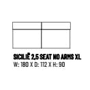 SICILIÊ 2,5 SEAT NO ARMS PLEAT NATURAL