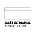 SICILIÊ 3 SEAT NO ARMS PLEAT NATURAL
