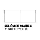 SICILIÊ 4 SEAT NO ARMS PLEAT NATURAL