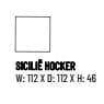 SICILIÊ HOCKER 112 CM PLEAT NATURAL
