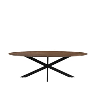 JAMES DINING TABLE NATURE SMOOTH MANGO BLACK METAL