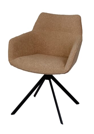 JOHNSON ROTATING DINING CHAIR BOUCLE SAND W59/D60/H84