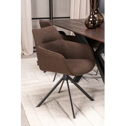 JOHNSON ROTATING DINING CHAIR BOUCLE BROWN W59/D60/H84