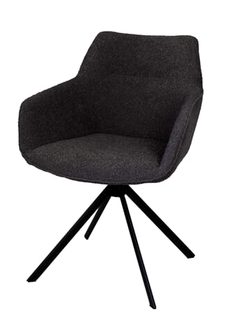 JOHNSON ROTATING DINING CHAIR BOUCLE ANTHRACITE W59/D60/H84