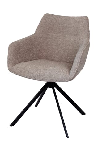 JOHNSON ROTATING DINING CHAIR BOUCLE GREY W59/D60/H84