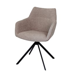 JOHNSON ROTATING DINING CHAIR BOUCLE GREY W59/D60/H84