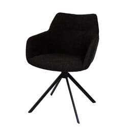 JOHNSON ROTATING DINING CHAIR BOUCLE BLACK W59/D60/H84