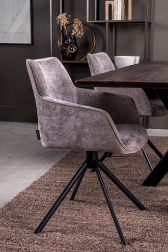 JOHNSON ROTATING DINING CHAIR CROWN TAUPE W59/D60/H84
