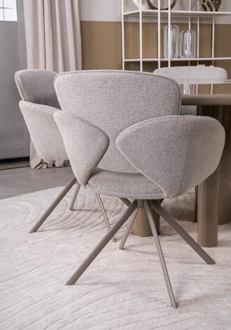 RIVERSIDE ROTATING DINING CHAIR SIENNA ECRU TAUPE LEGS