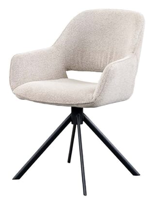 DENTSVILLE ROTATING DINING CHAIR SIENNA ECRU BLACK LEGS