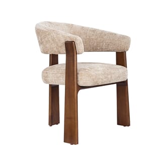 NICE DINING CHAIR BEIGE/WALNUT
