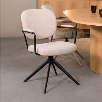 BASEL DINING CHAIR NATURAL ROYAL BOUCLE/BLACK