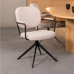 BASEL DINING CHAIR NATURAL ROYAL BOUCLE/BLACK