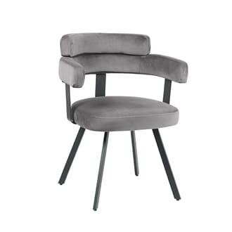 BARDIO DINING CHAIR GREY VELOUR