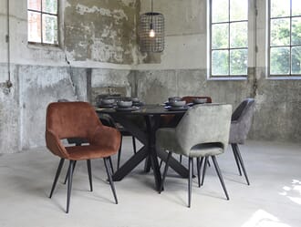 FER DINING CHAIR RUST VELOUR