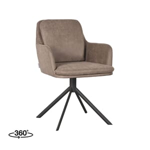 SVIVEL DINING CHAIR TAUPE MICROLEATHER