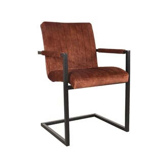 MILO DINING CHAIR RUST VELOUR