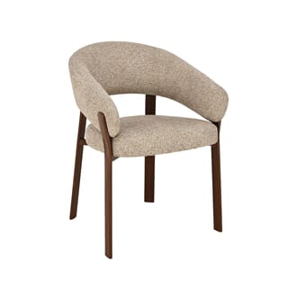 SATO DINING CHAIR WALNUT/BEIGE
