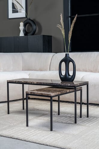 WESTFORD COFFEE TABLE MARBLE BROWN 90X30X40