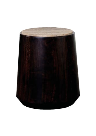 IOWA COFFEE TABLE TRAVERTINE Ø45xH50 BASE WALNUT