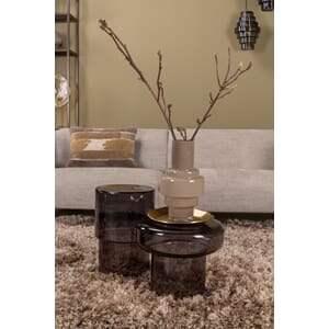 IRWIN GLASS COFFEE TABLE GREY Ø39X35 CM