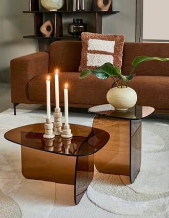 BELLFLOWER COFFEE TABLE BROWN W70/D54/H34