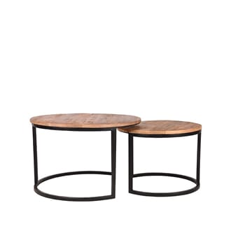 COFFEE TABLE SET/2 MANGO WOOD 70 CM NATURAL