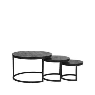 COFFEE TABLE S/3 70 CM MANGO WOOD BLACK