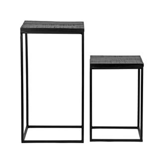 SIDE TABLE BLACK S/ 2
