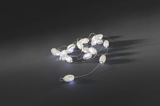 Slynge 20 gulldråper hvite LED