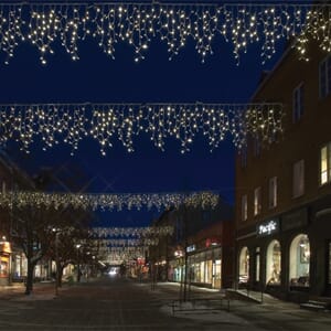 Istappsdraperi, 76 lys  L: 1 m H:1m Vit kabel Varmvit LED