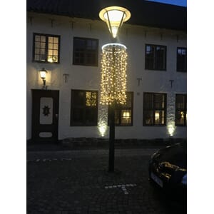 Cylinderdraperi H:150cm Ø64cm vit kabel Varmvit LED 2700K