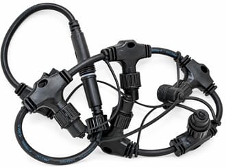 Grenkabel Svart in/ut + 6x  M4 koppling