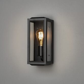 Carpi vegglykt sort aluminium og klart glass small