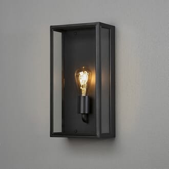 Carpi vegglykt sort aluminium og klart glass large